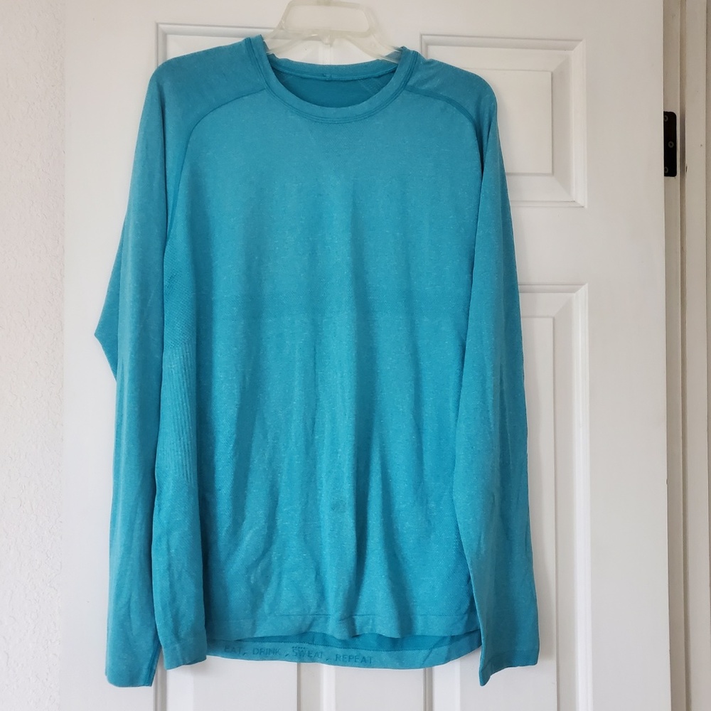 Lululemon Athletica Teal Long Sleeve Pullover Men's Shirt Size XL